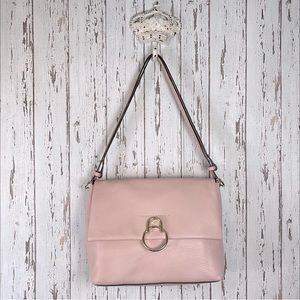 Vince Camuto rose pebbled leather handbag; crossbody or shoulder bag